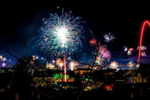 fireworks at the Raleigh new years celebration.